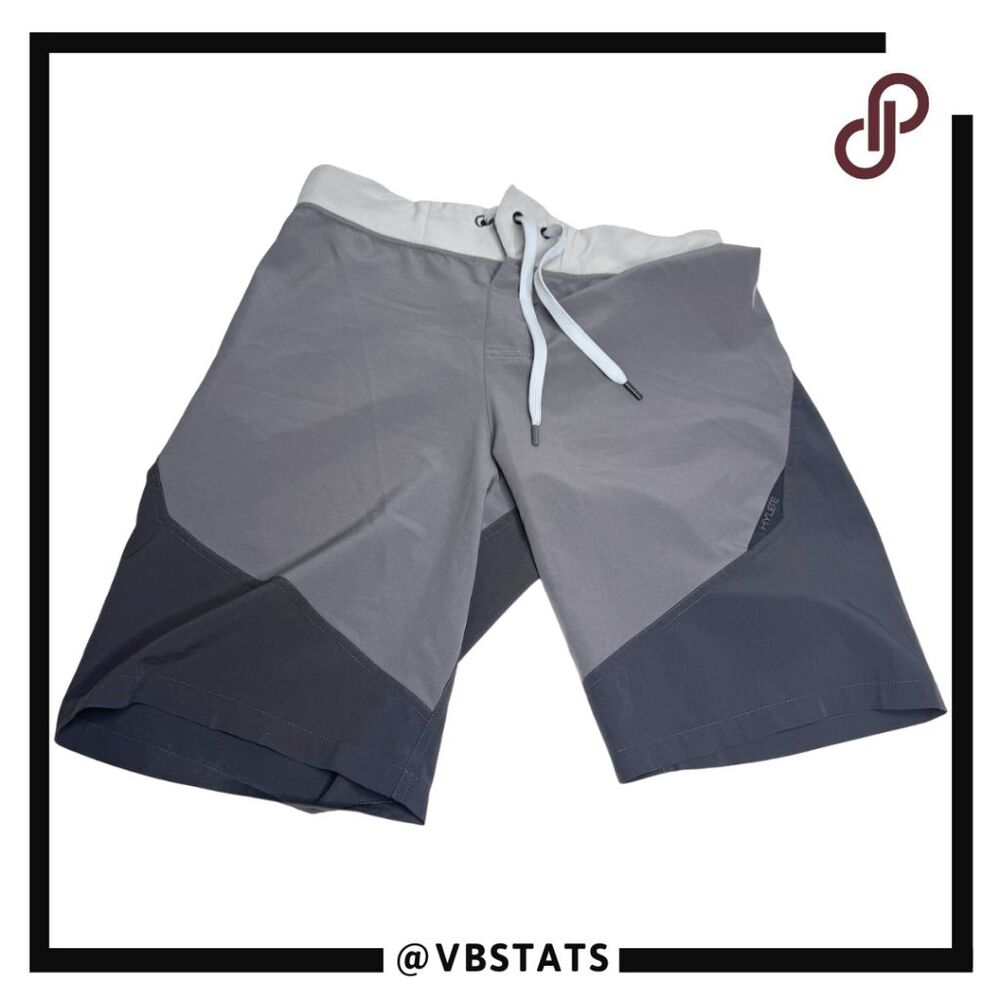 Hylete Men's Colorblock Drawstring Stretch Training Shorts Gray Black‎ Small
